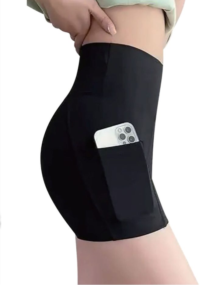 Legging corta de cintura alta con bolsillo