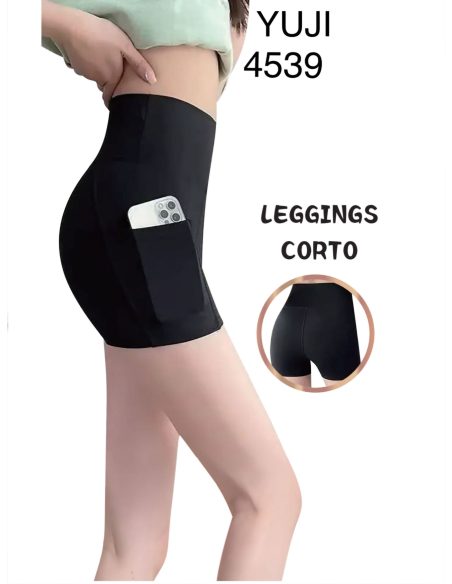 Legging corta de cintura alta con bolsillo