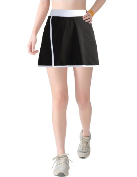 Falda pantalón de tenis con bolsillo y ribete contraste