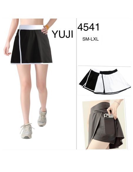 Falda pantalón de tenis con bolsillo y ribete contraste