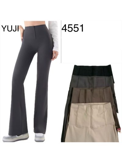 Pantalón acampanado de cintura alta con cremallera 2