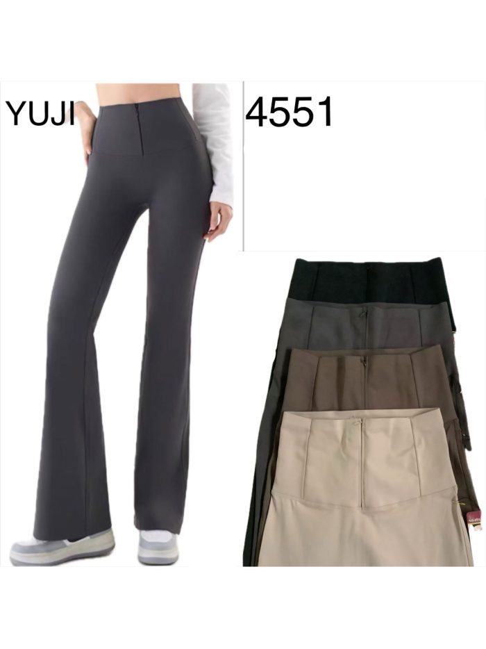 Pantalón acampanado de cintura alta con cremallera