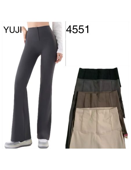 Pantalón acampanado de cintura alta con cremallera