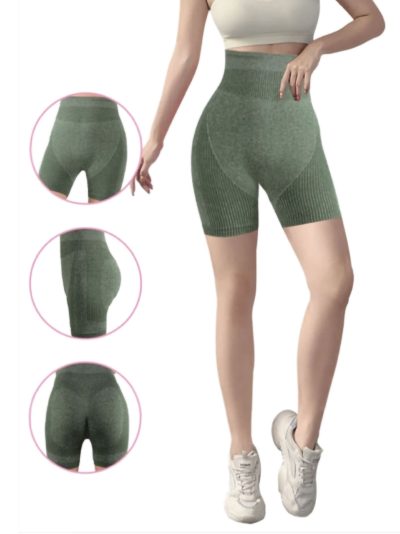 Short deportivo sin costura de yoga canalé