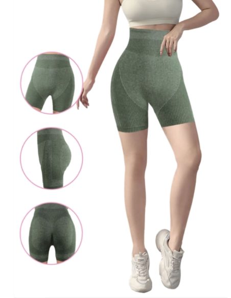 Short deportivo sin costura de yoga canalé