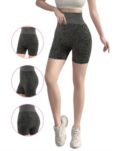 Short deportivo sin costura leopardo