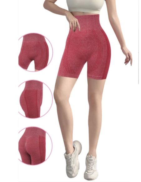 Short deportivo sin costura con líneas compresivas