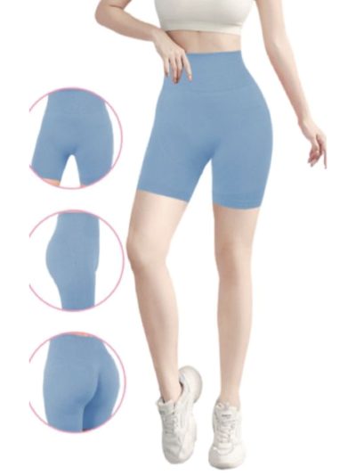 Short deportivo sin costura liso cintura alta