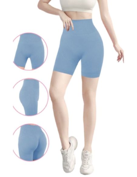 Short deportivo sin costura liso cintura alta