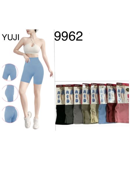 Short deportivo sin costura liso cintura alta