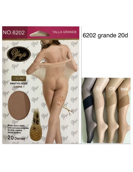 Panty 20 deniers anticarrera talla grande