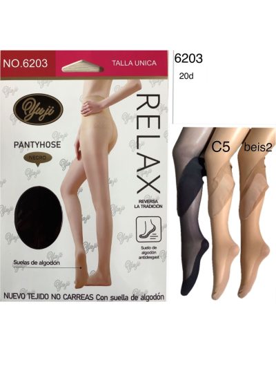 Panty 20 den sin carreras con suela de algodón 2