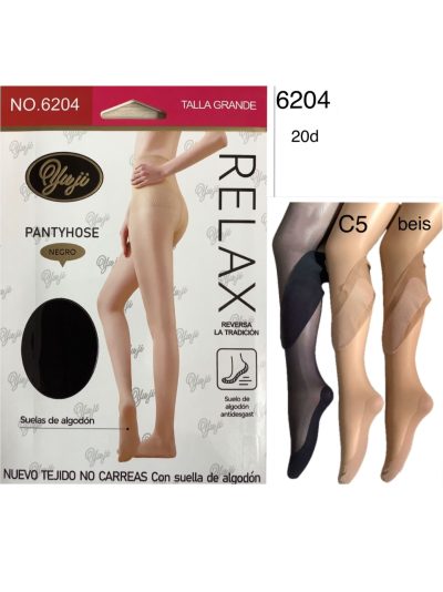 Panty 20 den talla grande sin carreras con suela de algodón 2