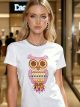 Camiseta boho com estampa de coruja