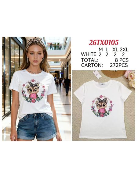 Stirnband mit Eulenprint-T-Shirt