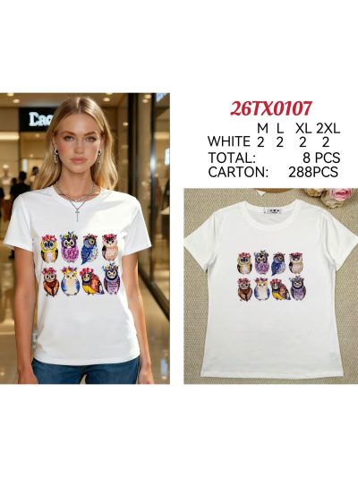 Multicolor owls graphic t-shirt 2