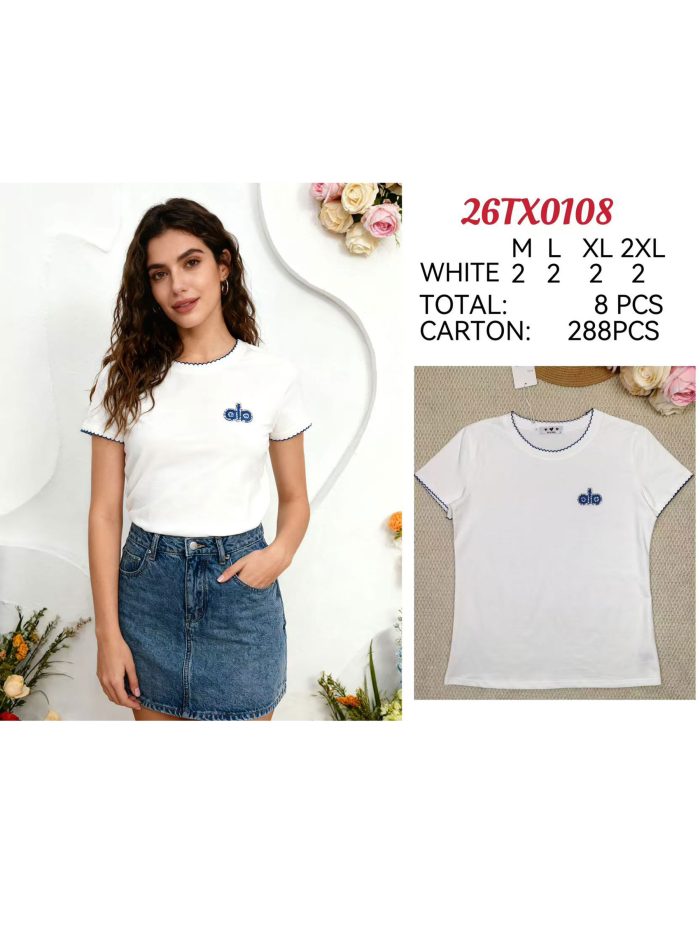 T-Shirt mit kontrastierendem Besatz