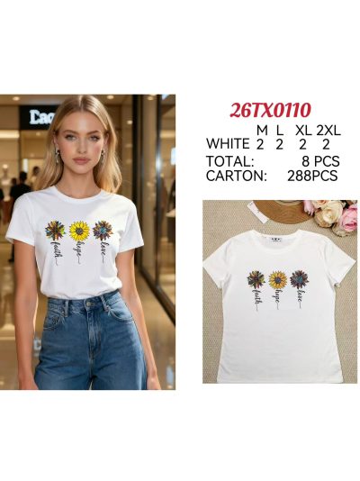 T-shirt imprimé tournesols foi espoir amour 2