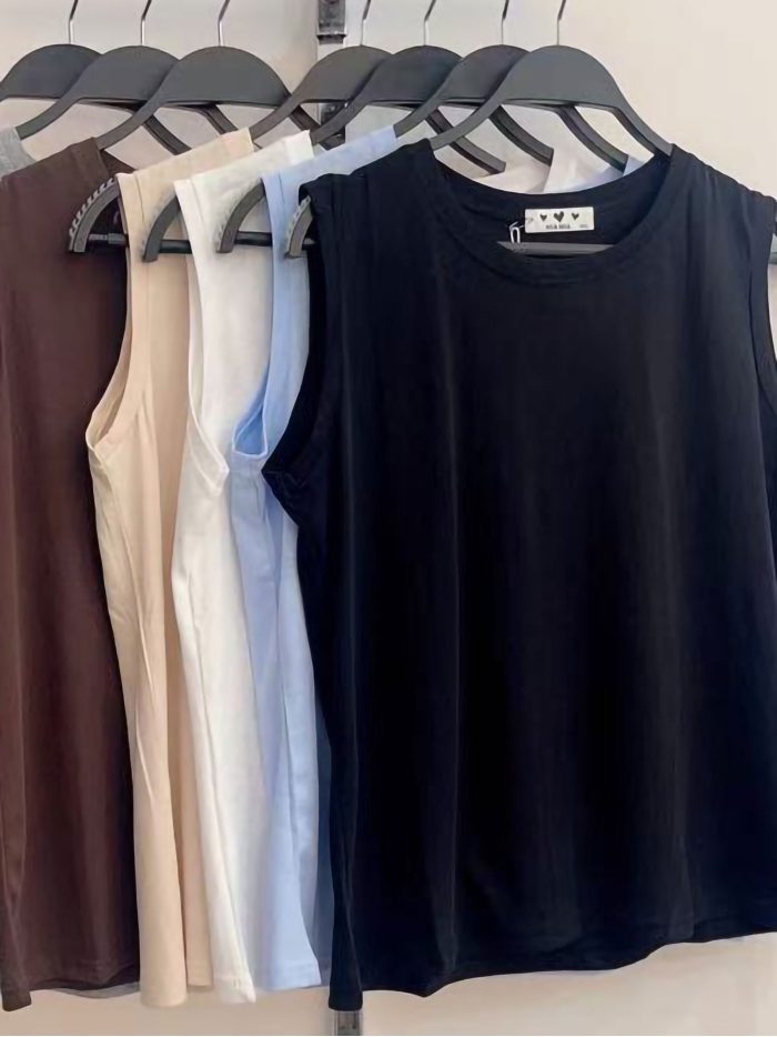 schlichtes, ärmelloses T-Shirt