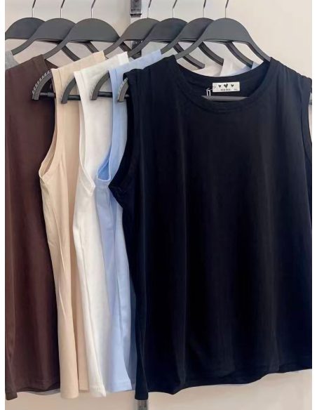 schlichtes, ärmelloses T-Shirt