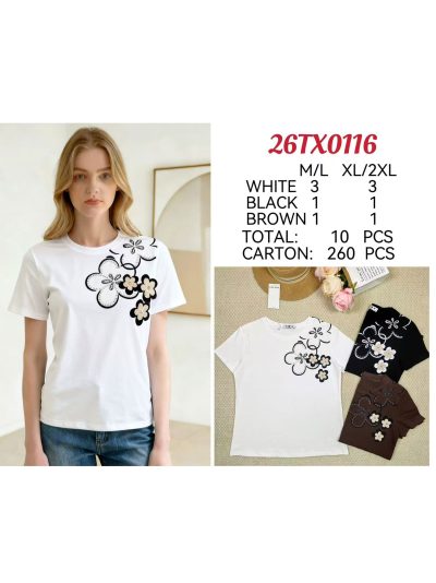 Camiseta flores bordadas 2