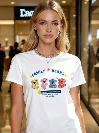 Camiseta estampada family bears ositos