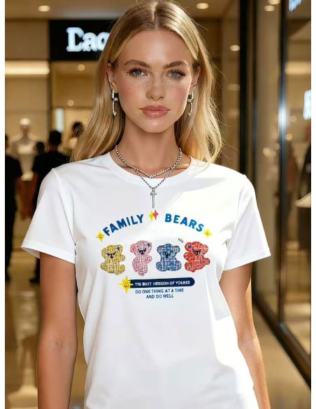 Camiseta estampada com a família Bears