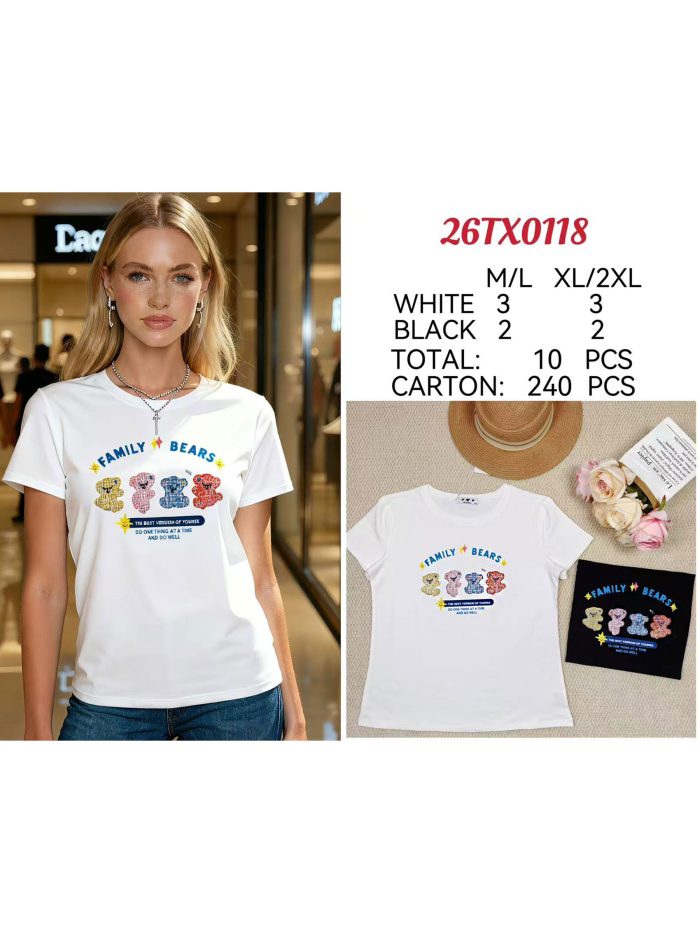 Camiseta estampada com a família Bears