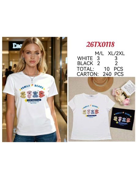 Camiseta estampada com a família Bears