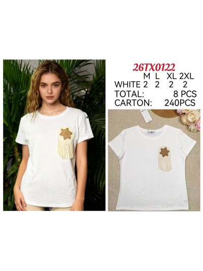 Camiseta parche estrella y flecos 2