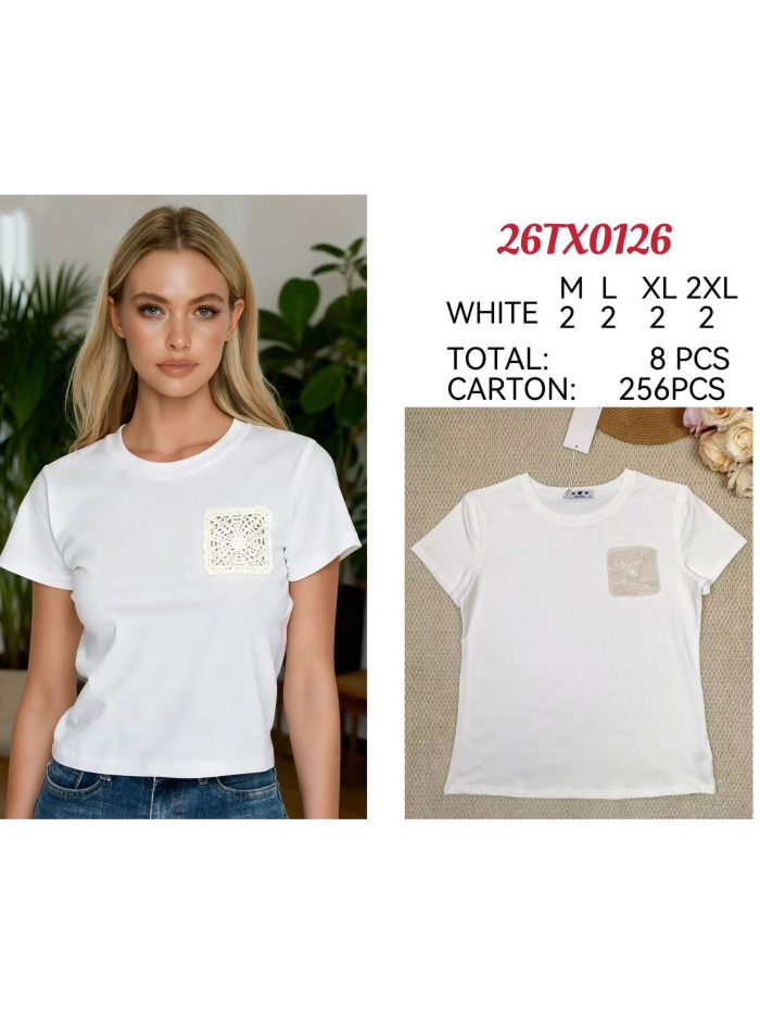 Camiseta bolsillo crochet