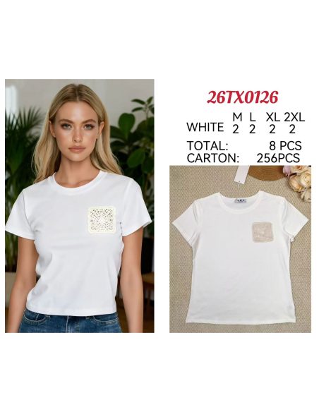 Camiseta bolsillo crochet