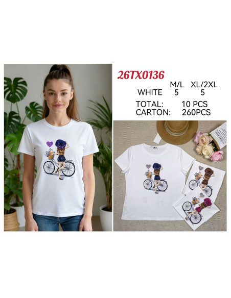 Maglietta da bambina in bicicletta