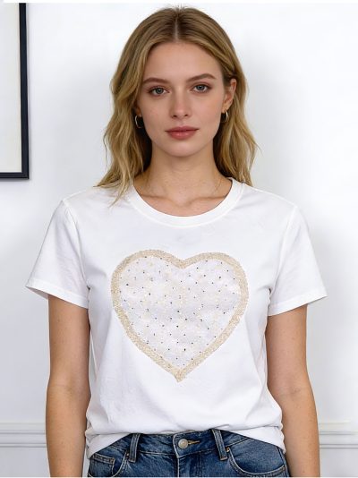 Rhinestone heart t-shirt