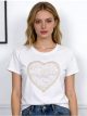 T-shirt cœur strass