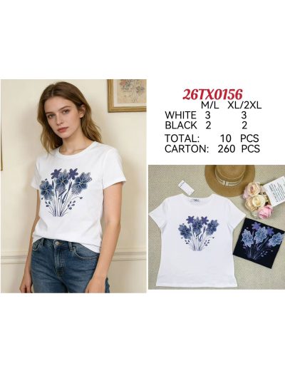 Camiseta flores azules 2