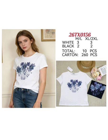 Maglietta floreale blu