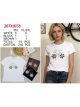 Besticktes Blumen-T-Shirt