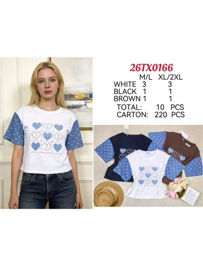 Camiseta corazones mangas estampadas 2