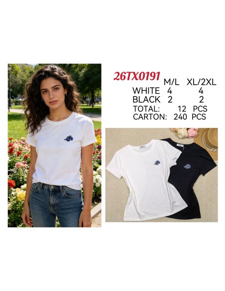 Camiseta básica parche gorra con strass