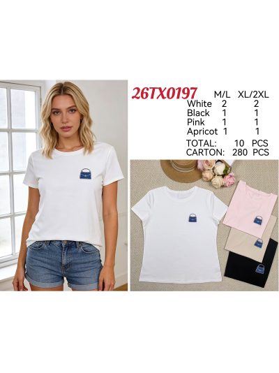 Camiseta parche bolso strass 2