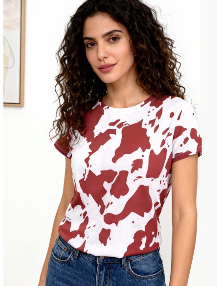 Camiseta estampada vaca multicolor