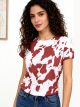 Camiseta estampada vaca multicolor
