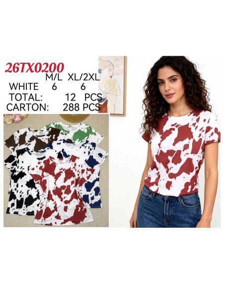 Camiseta estampada vaca multicolor