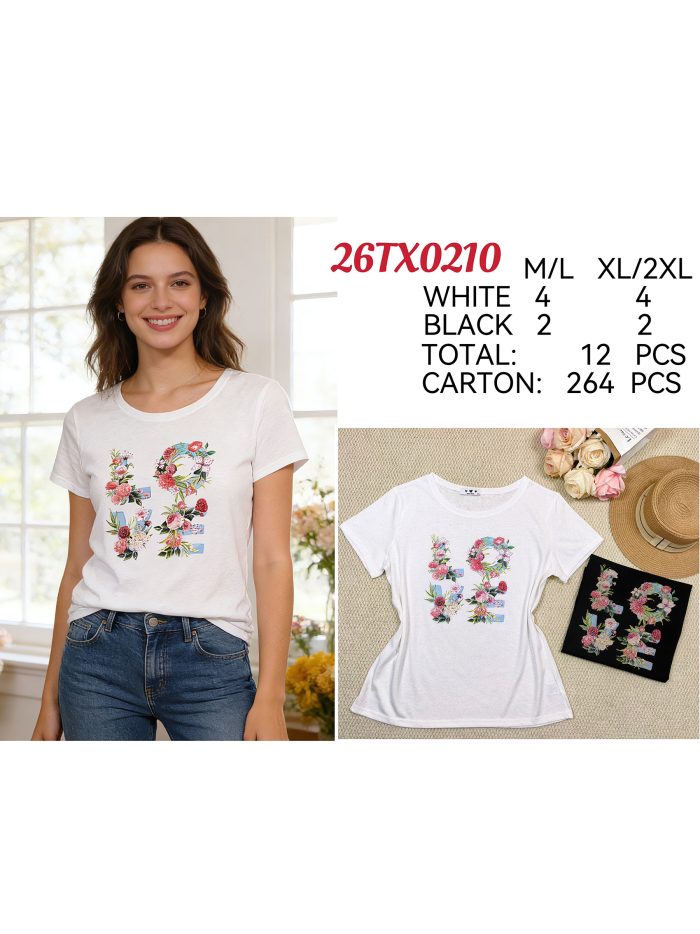 Camiseta love floral