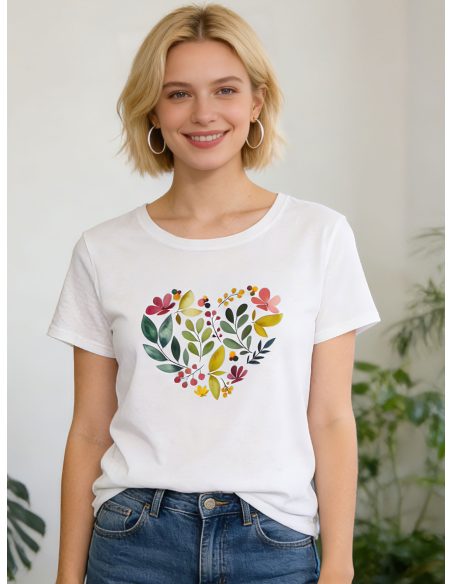 Camiseta corazón botánico
