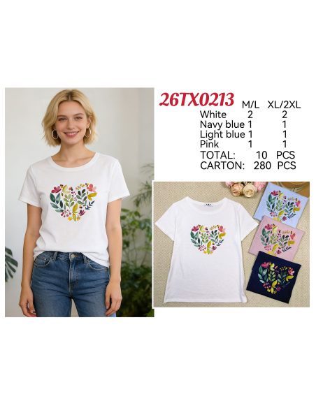 Camiseta corazón botánico