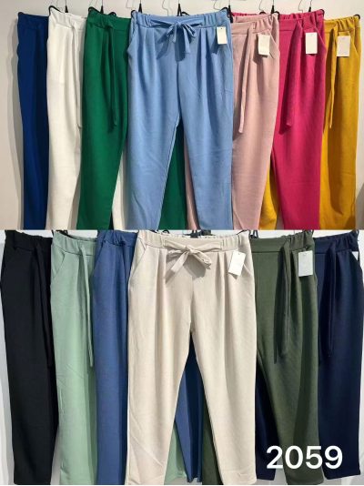 Pantalón talla grande lazada en cintura 2
