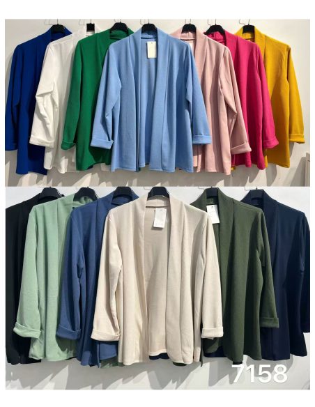 Blazer talla grande manga remangada