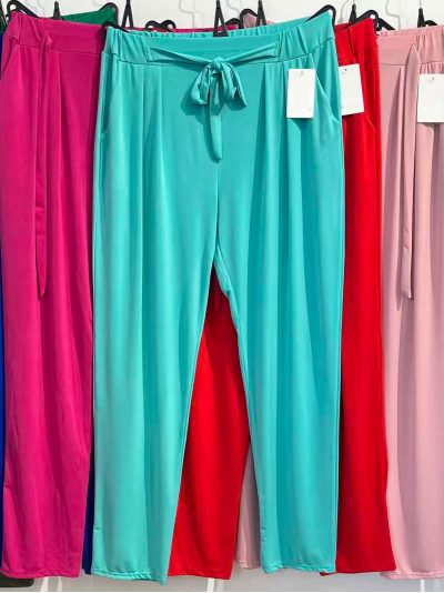 Pantalón lycra lazada en cintura talla grande